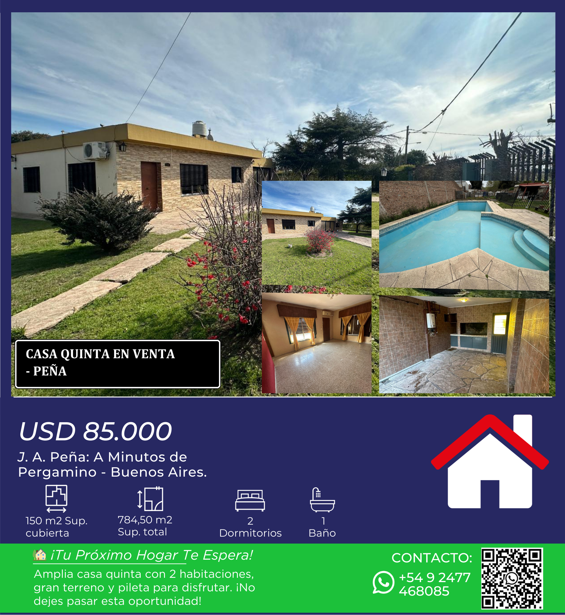 Hermosa Casa Quinta en Venta en J. A. Peña: A Minutos de Pergamino